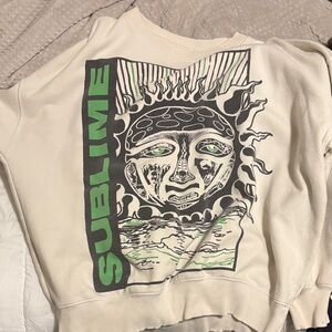 American Eagle Outfitters Cream Graphic Sweatshirt